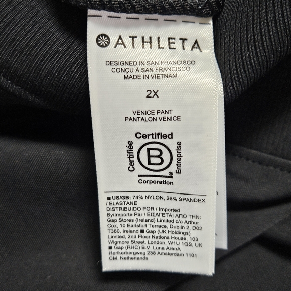 ATHLETA Womens NEW Venice High Rise Wide Leg Pants Elastic Waist Active Black 2X - Picture 13 of 16